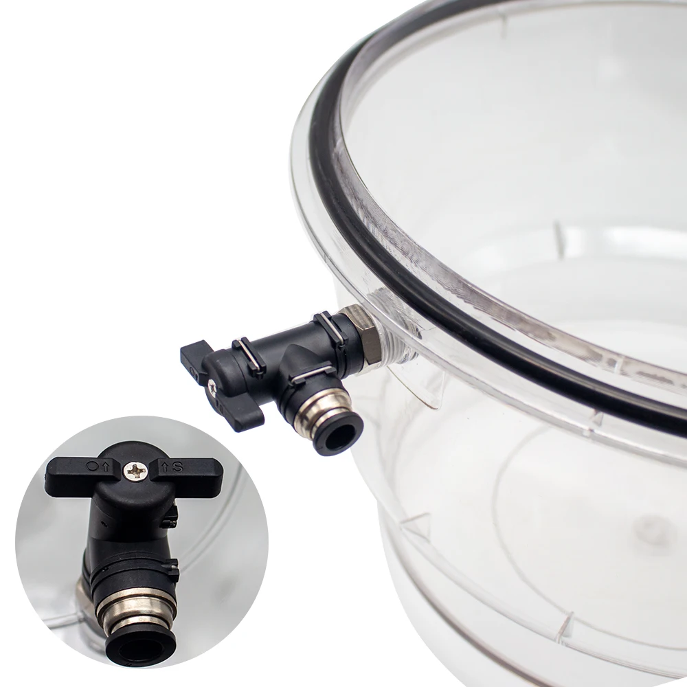 150MM Polycarbonat Kunststoff Vakuum Trockner Labor Dessicator Trockner Vakuum Trocknung Lagerung Doppel Ventil mit Manometer