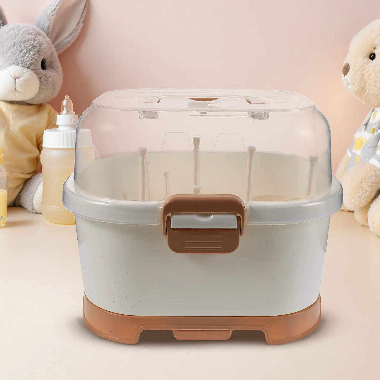 

Portable Baby Bottle Storage Organizer Leakproof Lightweight Compact Drying Rack For Travel Kitchen Use Toddler Bottle Rack
