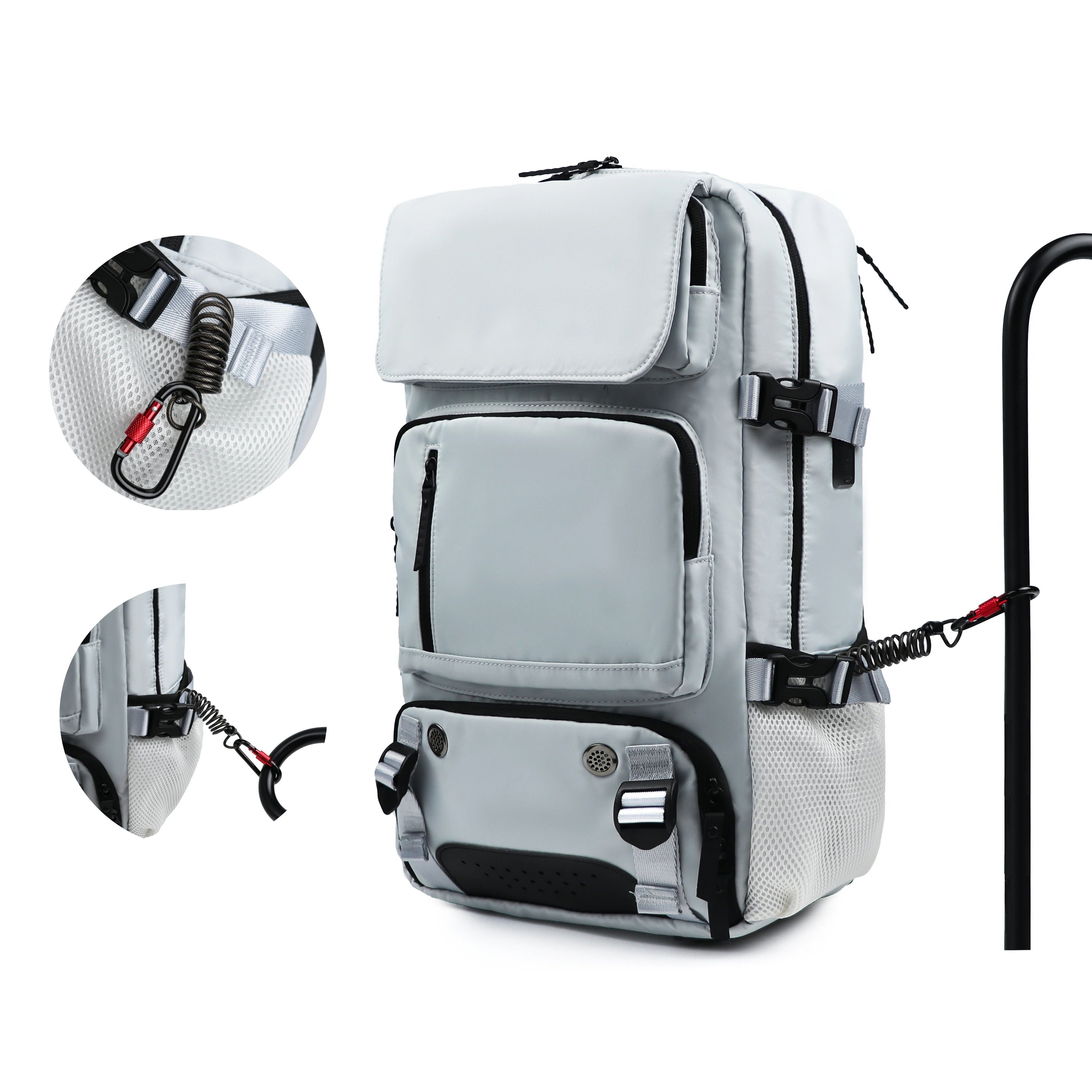 Mochila de viaje grande XOKY, mochila tableroable con carga USB, mochila de viaje impermeable para exteriores, compartimento independiente para zapatos 8102