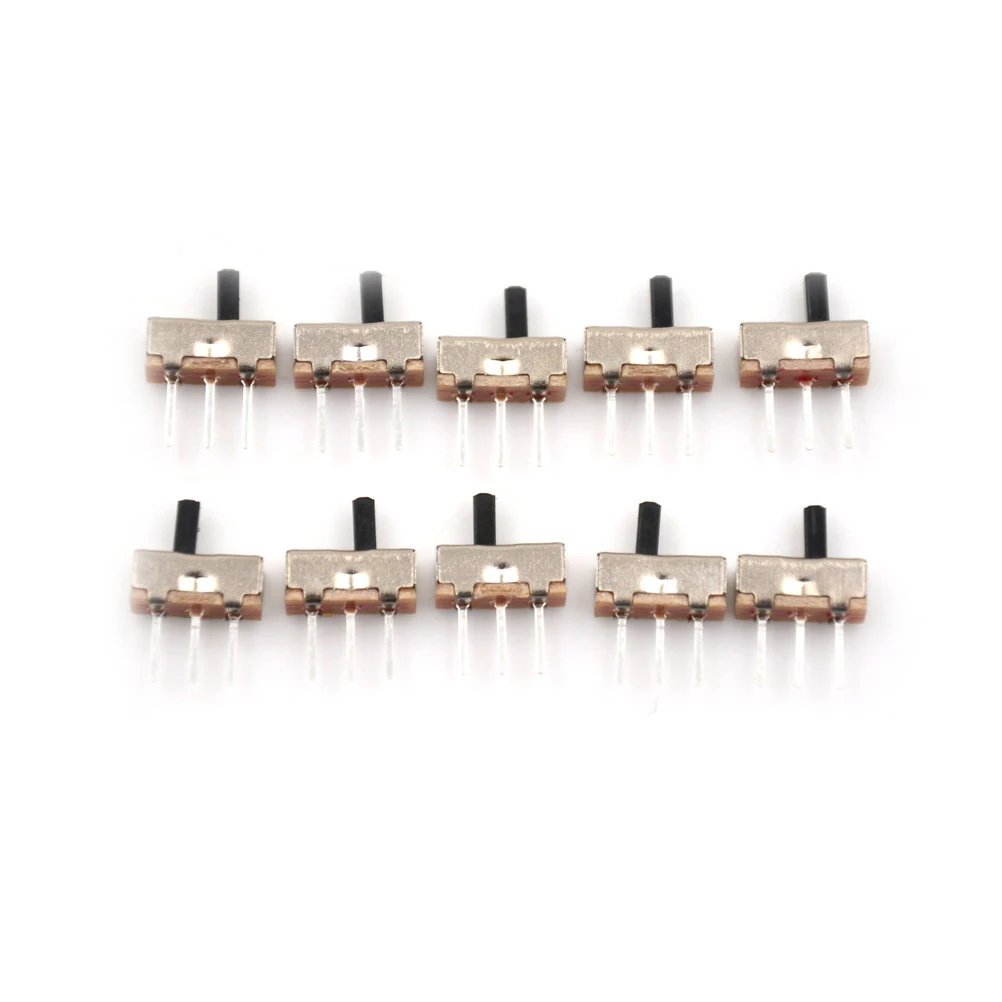 10Pcs 2Position 4mm SPDT 1P2T 3 Pin PCB Panel Vertical Slide Switch