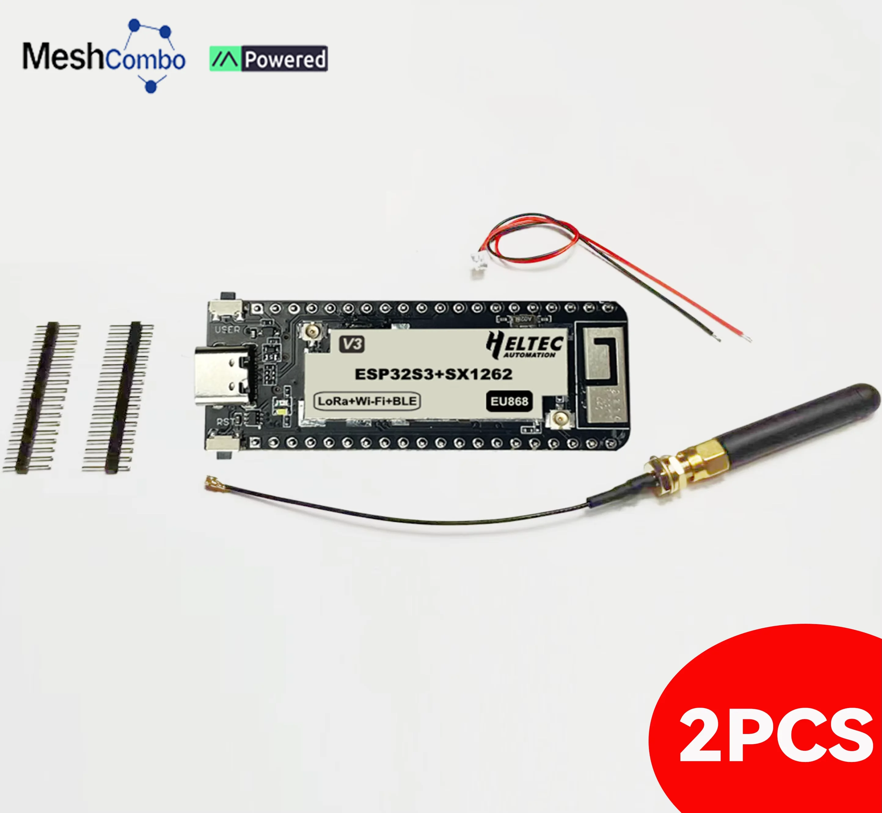 

2 шт. Heltec Wireless Stick V3 Lite Местластичная ESP32 Dev-board SX1262 LoRa чип Поддержка Wi-Fi Bluetooth Arduino IoT низкая мощность