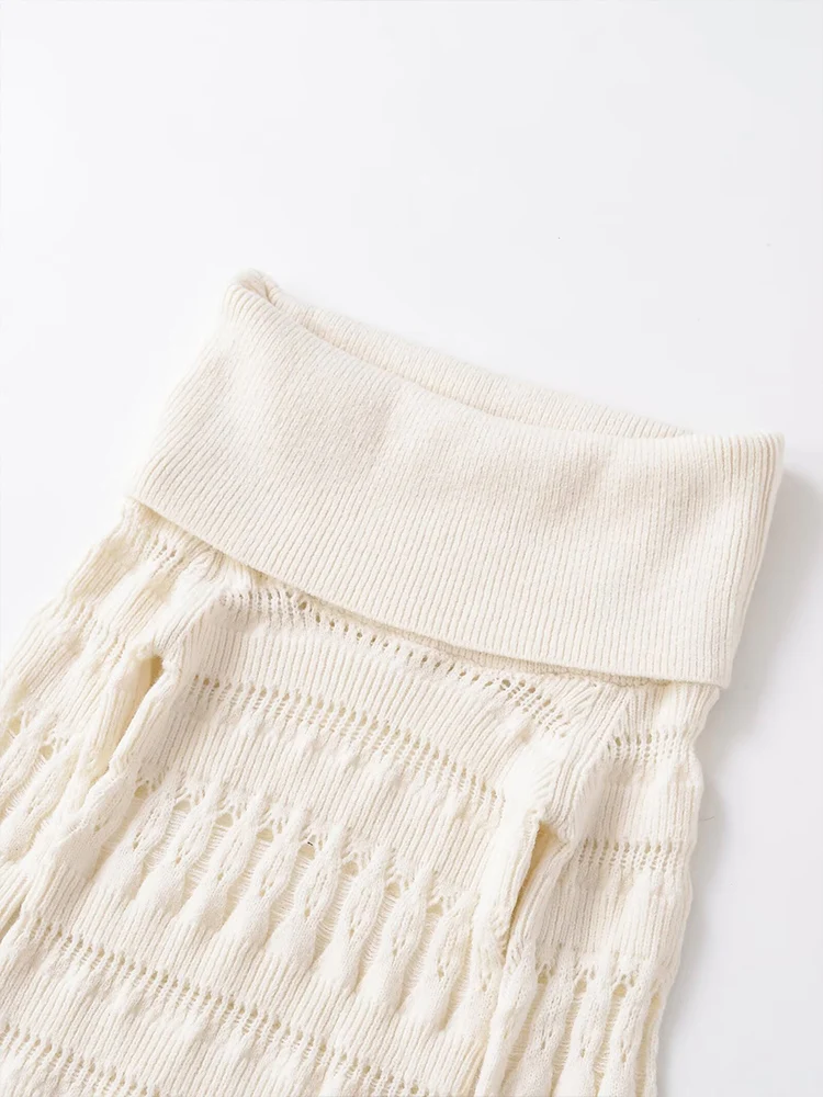 European and American style women's clothing, new style, fashionable, elegant, versatile and simple off-the-shoulder knit top