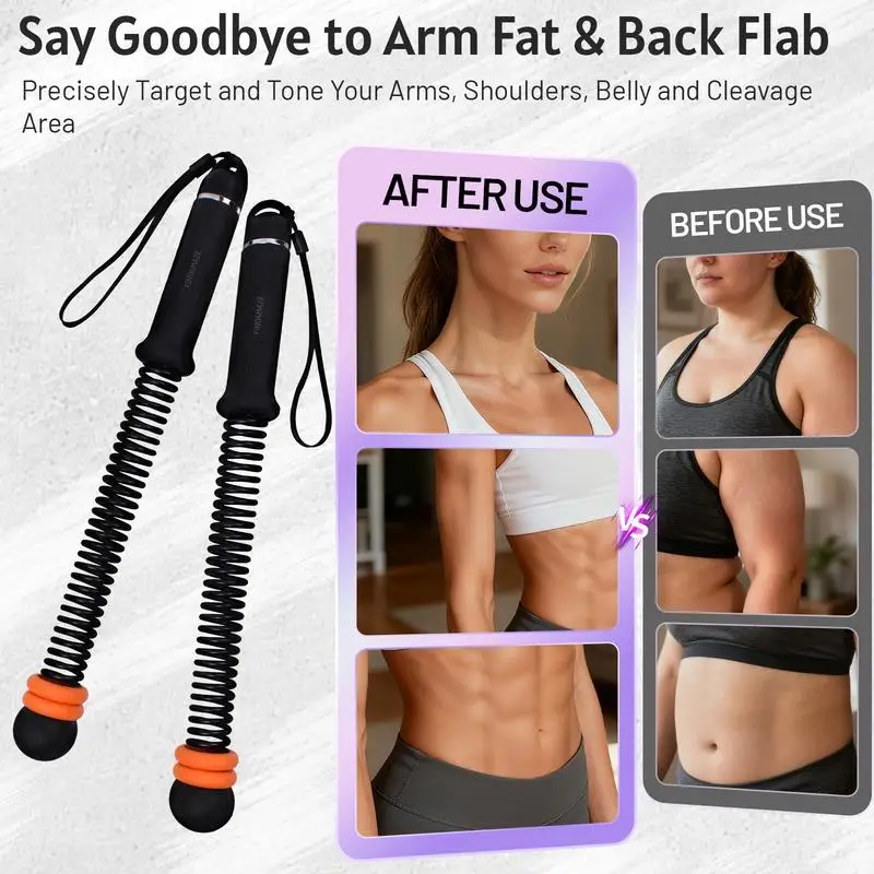 

Steel Spring Cordless Battle Rope Adjustable Resistance Home Arm Strength Training Rope