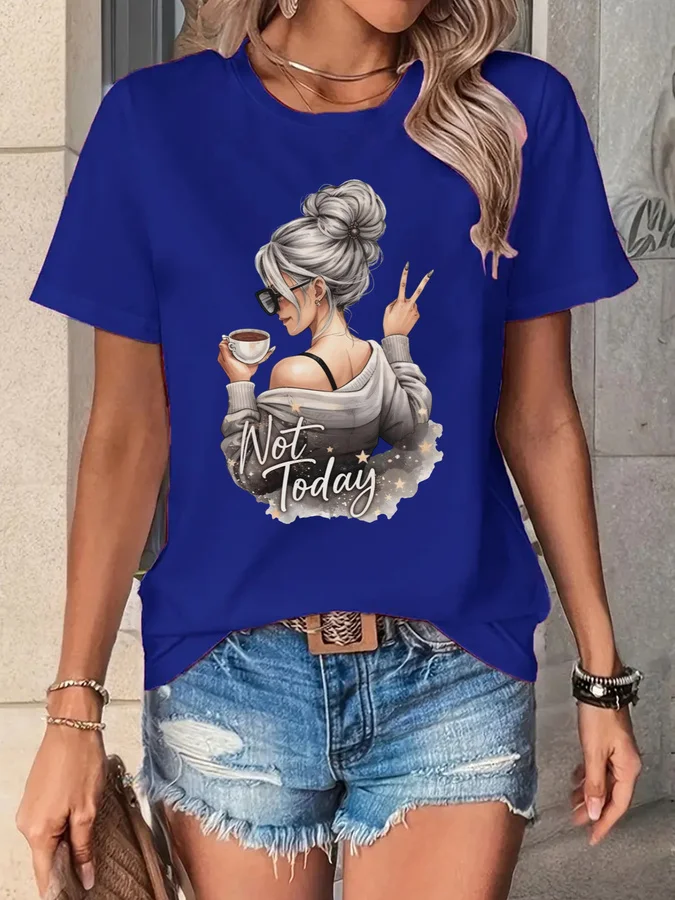 Y2k 90s 2000s Hot Sale Fashion T-shirt Artistic Wine Drink Women'S T-shirt Print Short Sleeve Women'S T Shirt Clothing Top Tee