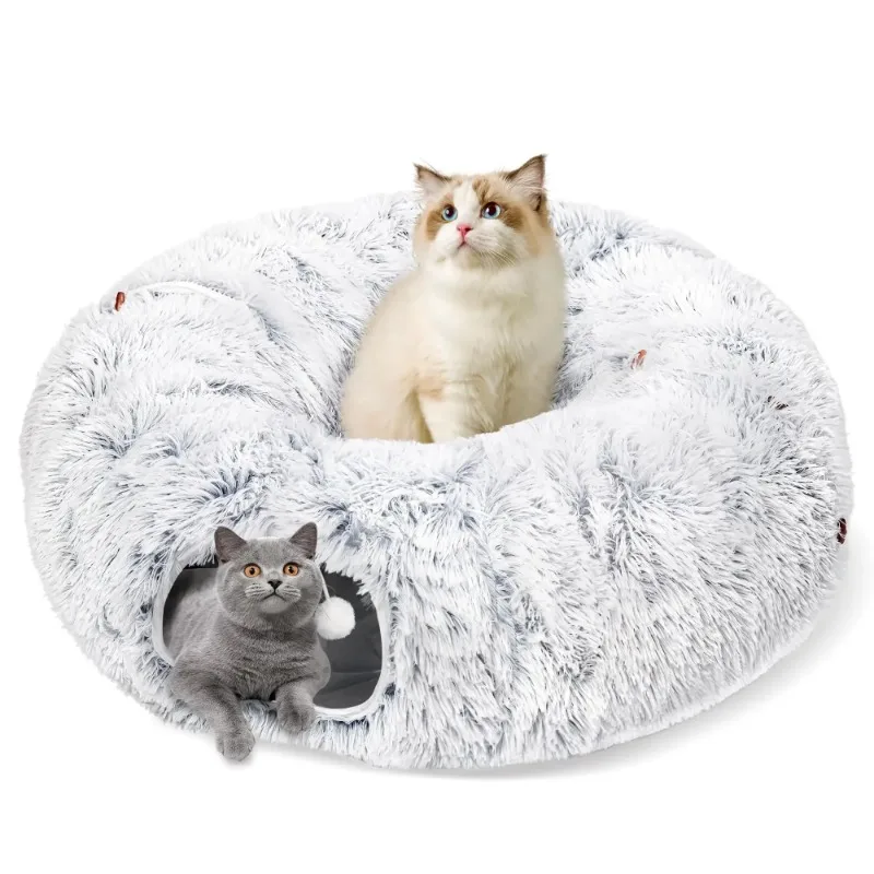 

Cat Supplies Pet Cat Toys Tunnel Bed for Indoor Cats Washable Circle Cushion, Round Toys for Cats Cat Accessories