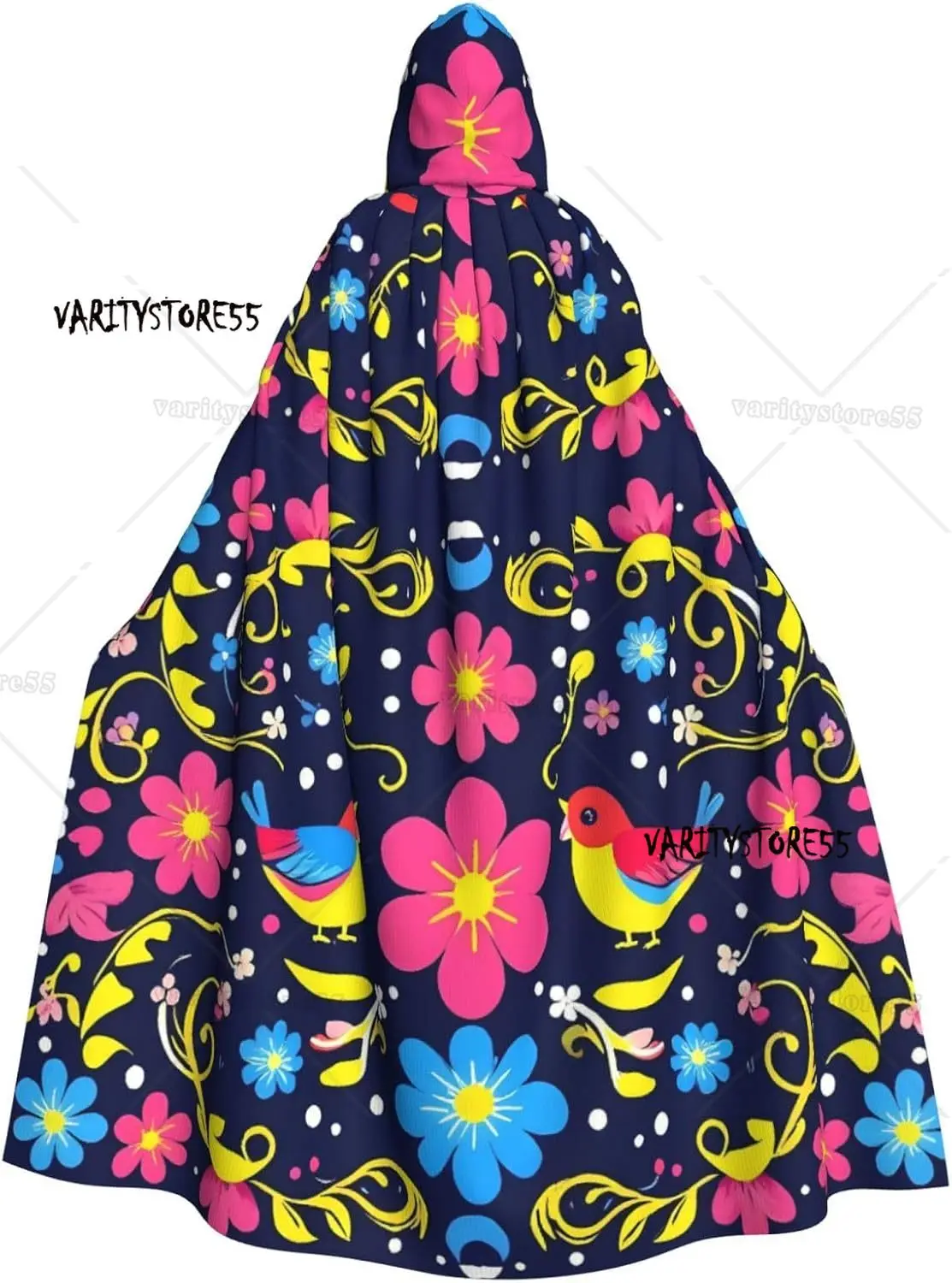 

Красочный плащ для взрослых с мексиканским принтом и капюшоном, костюм ведьмы на Хэллоуин, Рождество, волшебника, вечерние