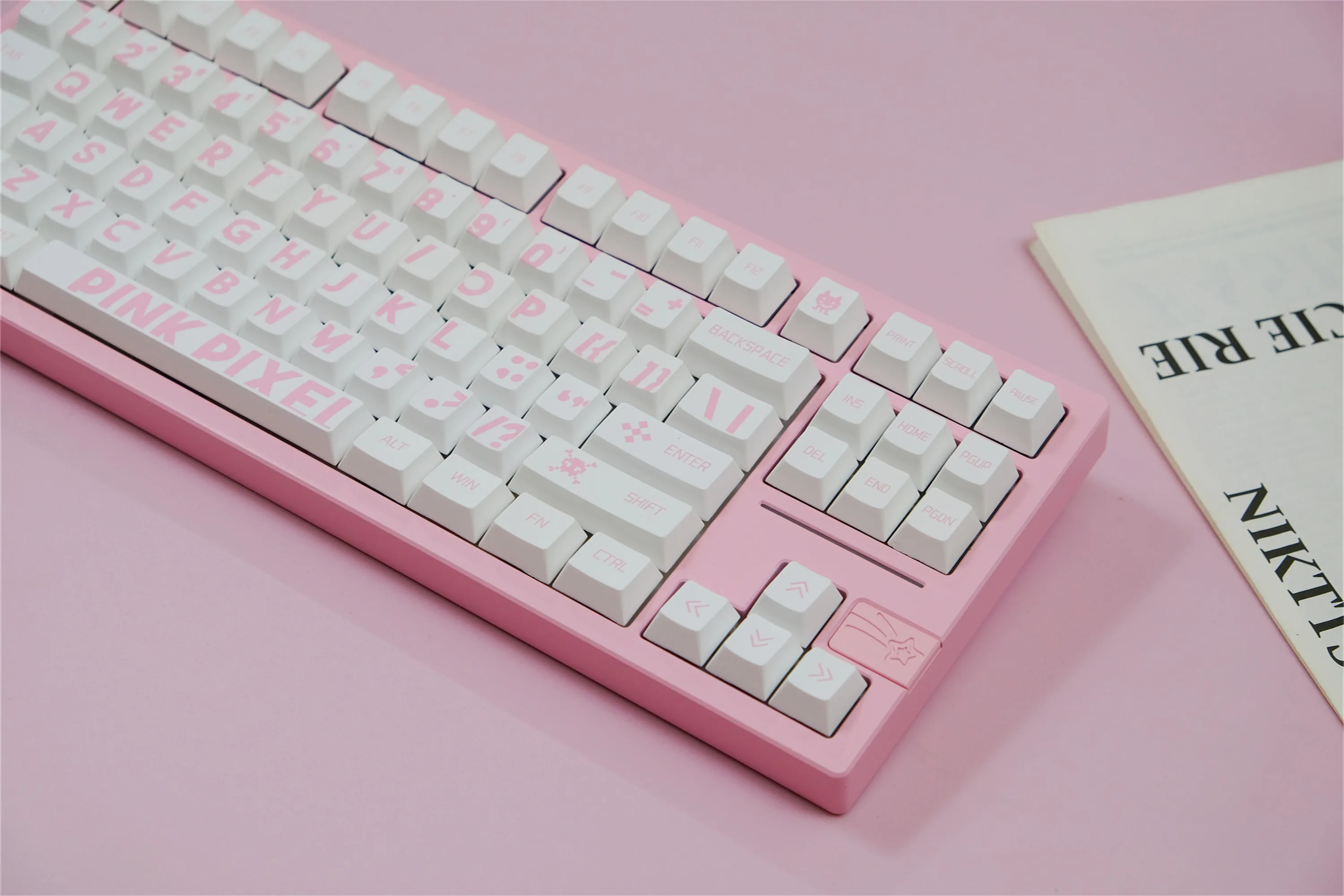 Pink Pixel Keycaps 151 Keys PBT Material Keycap CHERRY Profile DYE-SUB For MX Switch Wooting Mechanical Keyboard ISO ANSI Layout