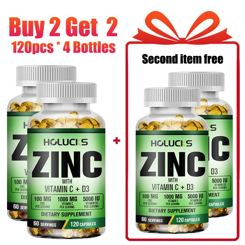 

Капсулы цитрата цинка с витаминами C и D3, укрепляющие иммунную систему, с высокой усвояемостью, антиоксидантные, для укрепления костей, для мужчин и женщин.