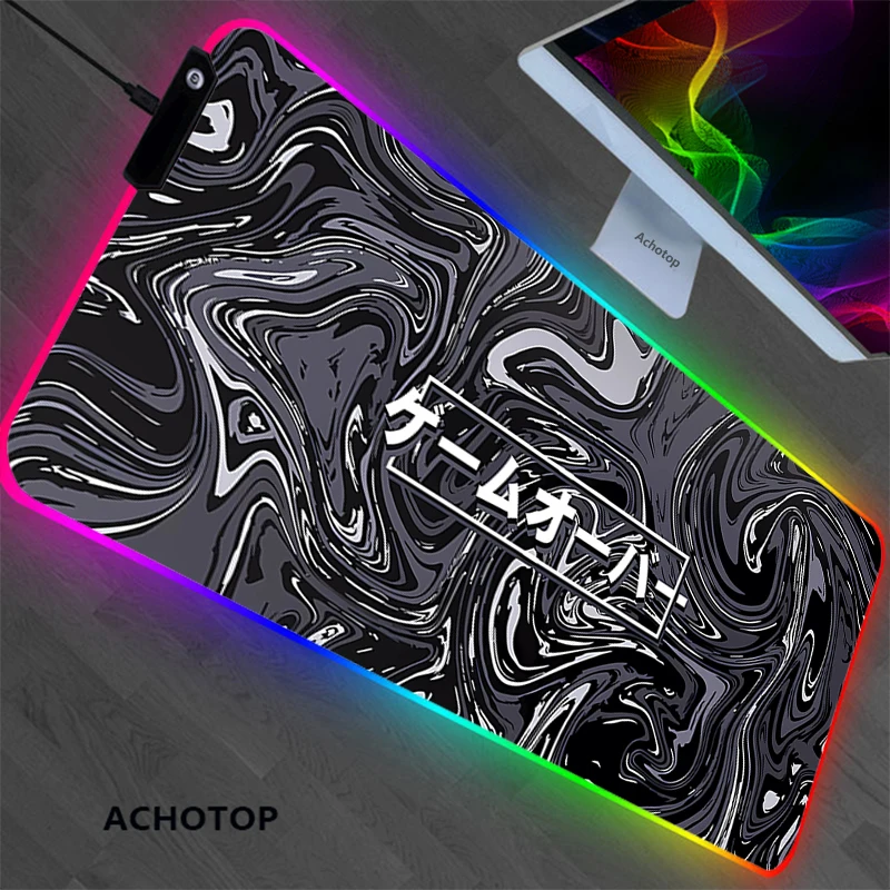 

Large RGB Strata Liquid Mouse Pad Gaming LED Original Mouse Mat Gamer Desk Mats Rubber Table Rug With Backlit Desk Pads Mousepad