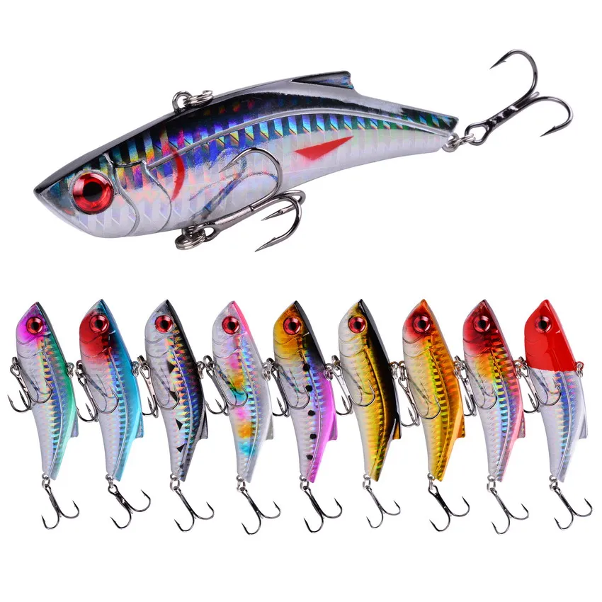 1Pcs 9cm 28g Hard Sea Fishing Lure VIB Treble Hook Fishing Sinking Vibe Lures Winter Pencil Lure Hard Baits