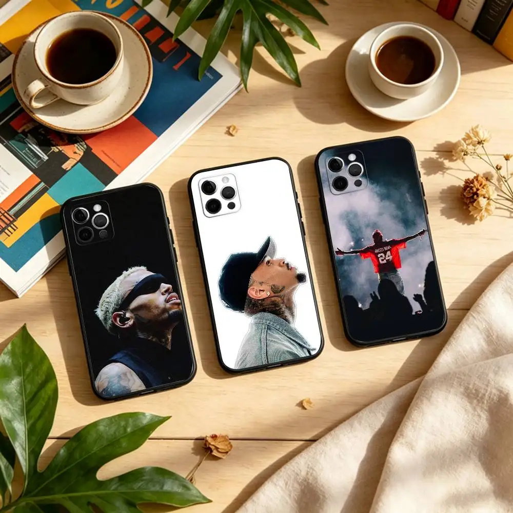 R-Rapper C-Chris B-Brown  Phone Case For iPhone 17,16,15,14,13,12,11 Plus,Pro Max,Soft Silicone Black Cover