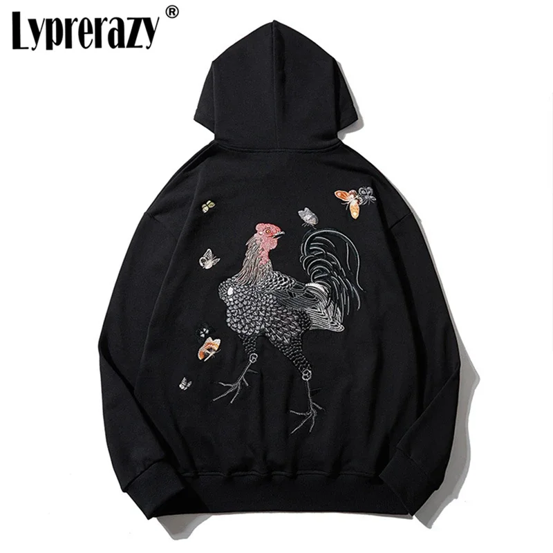 

Lyprerazy Tide Kirin Chinese Style Kirin Embroidery Hoodies Sweatshirt Men's Cotton Loose Casual Pullover Hooded