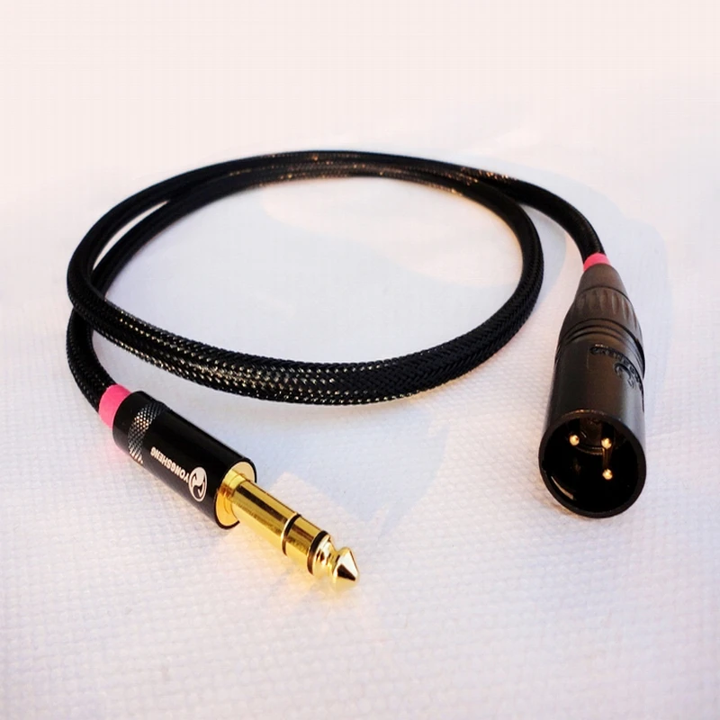 Carare Audiophile Grade, Audio Cable 6.35 TRS to XLR Big Three Core to Kanon, Balance Cable, Black Gold Edition