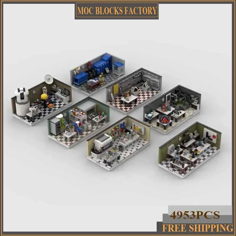 

Laboratory Scene Model Moc Building Bricks Science Lab Set Pack Technology Modular Blocks Gifts Christmas Toys DIY Sets Assembly