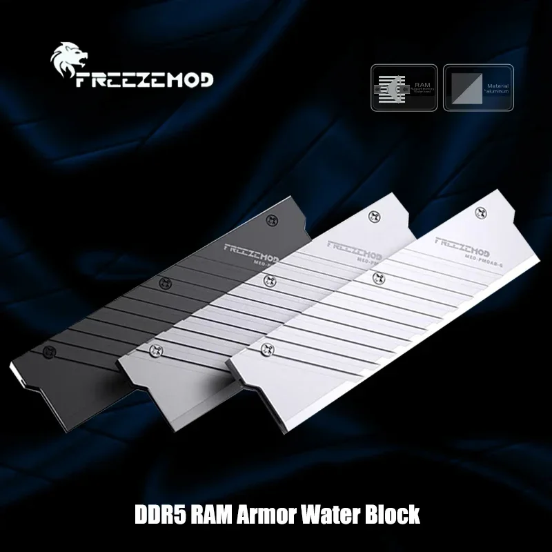 FREEZEMOD Memory Armor RAM Water Block Cooling Używany do DDR4 DDR5, Wspornik Radiatora Gen. 5, 3 Kolory MEO-PMOAB-G — zdjęcie produktu 4