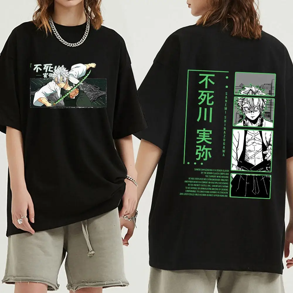 Anime Demon Slayer Shinazugawa Sanemi Grafik T-Shirt Kimetsu No Yaiba Kurzarm T-Shirts Mode Casual T-Shirt 2026 Sommer