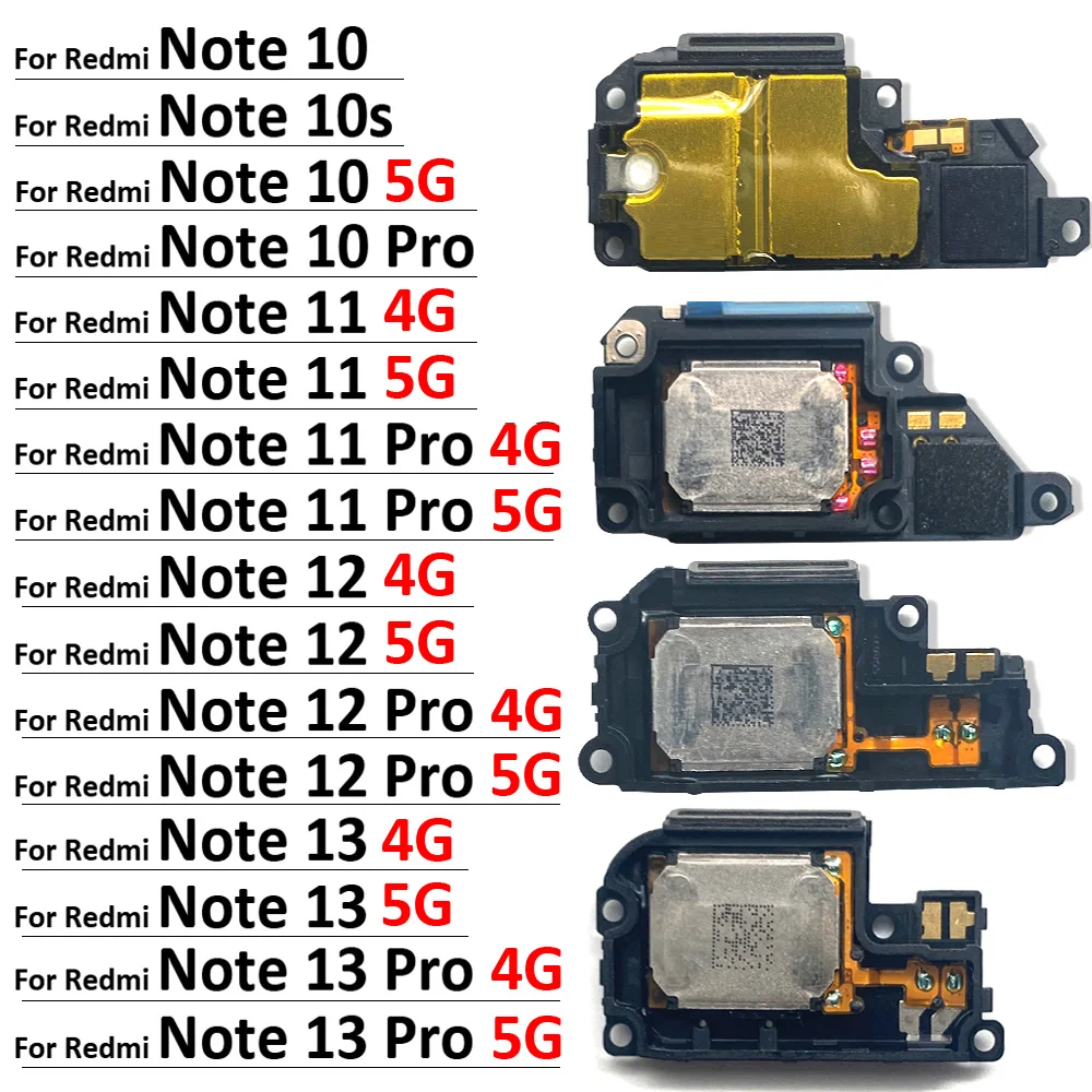 New Loudspeaker Loud Speaker Buzzer Ringer For Xiaomi Redmi Note 10 10s 11 11s 12 12s 13 Pro 4G 5G Replacement Parts