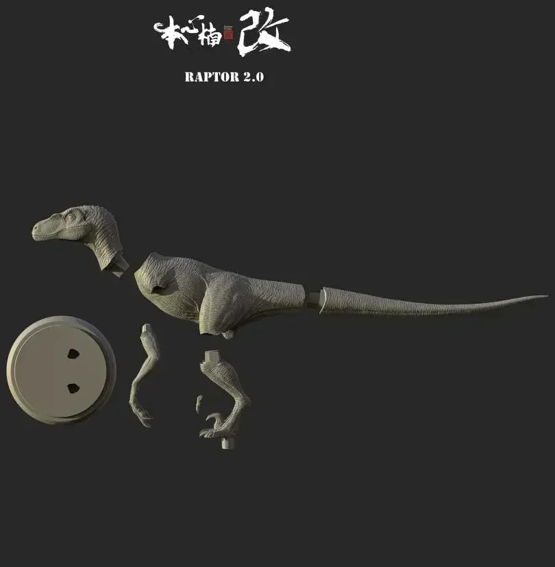 DIY Nanmu Velociraptor Raptor Unbemalte Dinosaurier Prähistorische Tiere Spielzeug Graue Farbe