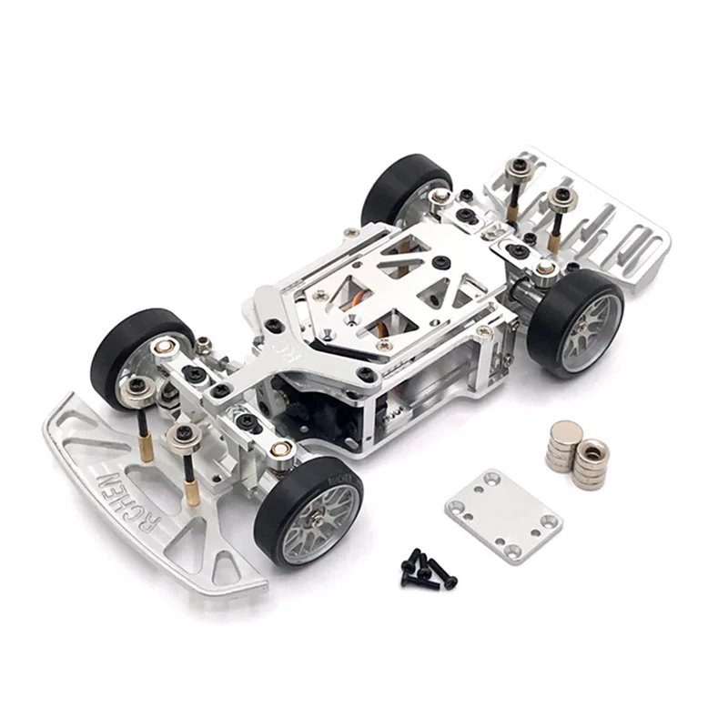 

All Metal Wheelbase Adjustable Chassis Frame KIT for Wltoys 284131 K969 K989 KYOSHO MINI-Z 1/28 RC Car Parts,Silver