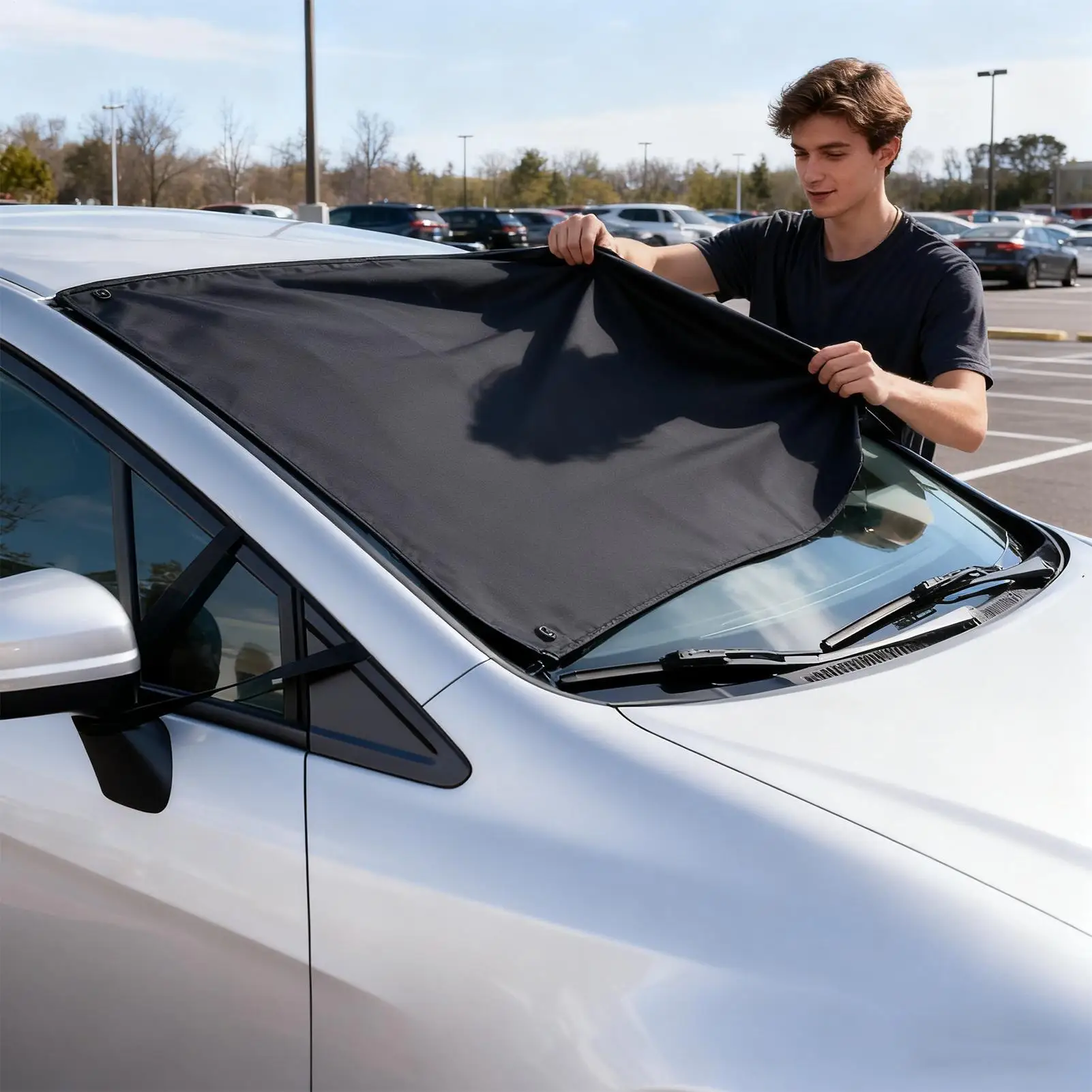 

Windshield Frost Cover Waterproof Heavy Duty All-Weather Oxford Fabric Snow And Ice Windshield Cover For Car Trucks Pickup