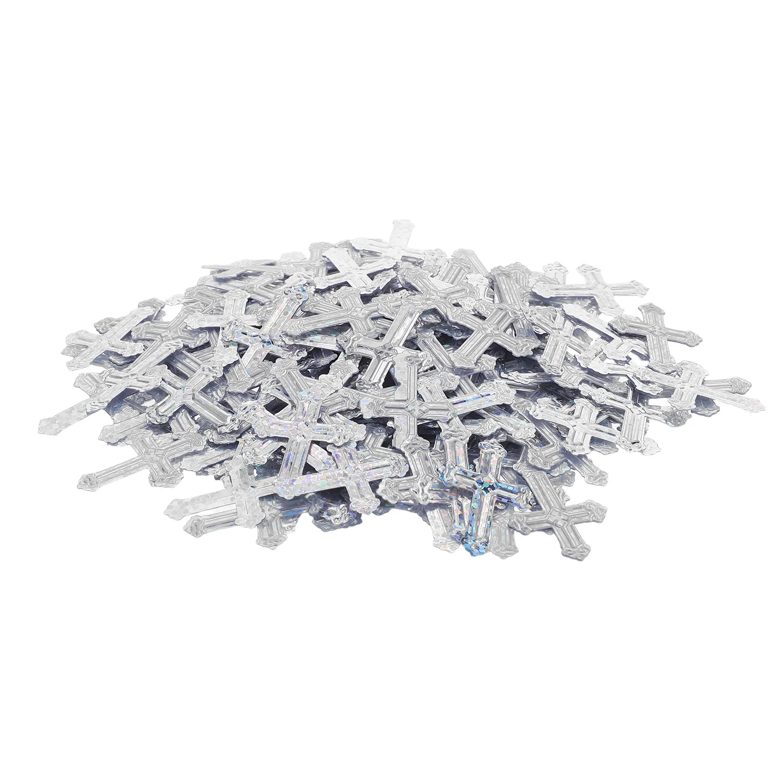 

1Pack Cross Table Scatter Plastic Confetti Shiny Decoration for Religious Baptism Communion Wedding Party Silver Sparkling