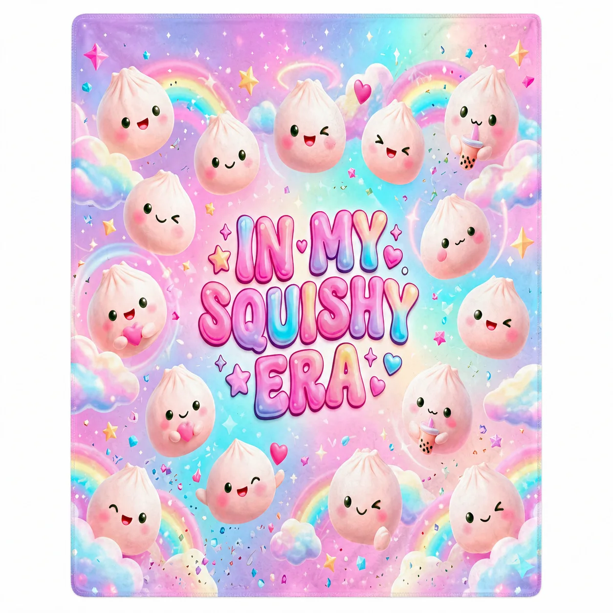Squishies Steamed Buns Flannel Blanket Super Soft Cozy Throw Blanekt Sofa Office Nap Birthday Gift for Daughter Bedroom Deocr