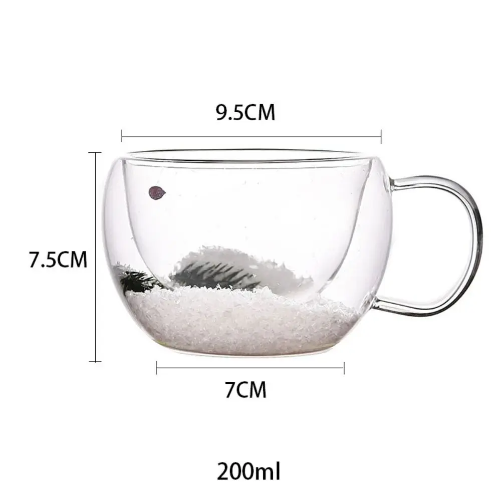 Floral Dry Flowers Cup Simple Heat Resistant Double Wall Glass Cup INS Trends High Borosilicate Glass Tea Coffee Cups