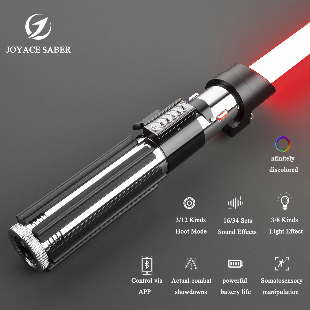 

JOYACESABER Pixel Lightsaber Darth Vader Metal Handle RGB Light Saber Sensitive Smooth Swing Heavy Dueling Laser Sword Toys