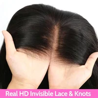 Straight 4X4 HD Lace Closure Wigs Human Hair For Women 4X4 Transparent Lace Front Wig Pre Plucked With Baby Hair Free Part Black Color Daily Use Party Event Music Festival Birthday Gifts 2