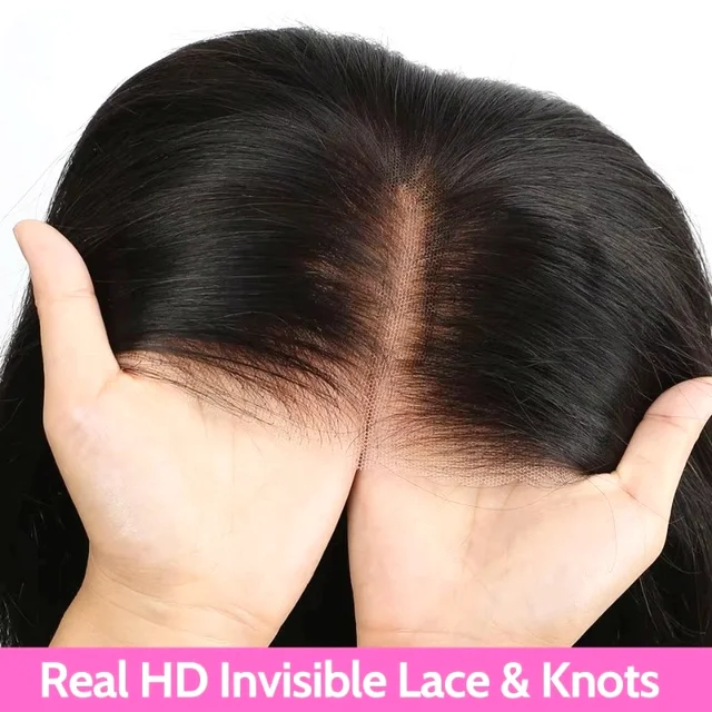 Straight 4X4 HD Lace Closure Wigs Human Hair For Women 4X4 Transparent Lace Front Wig Pre Plucked With Baby Hair Free Part Black Color Daily Use Party Event Music Festival Birthday Gifts 2
