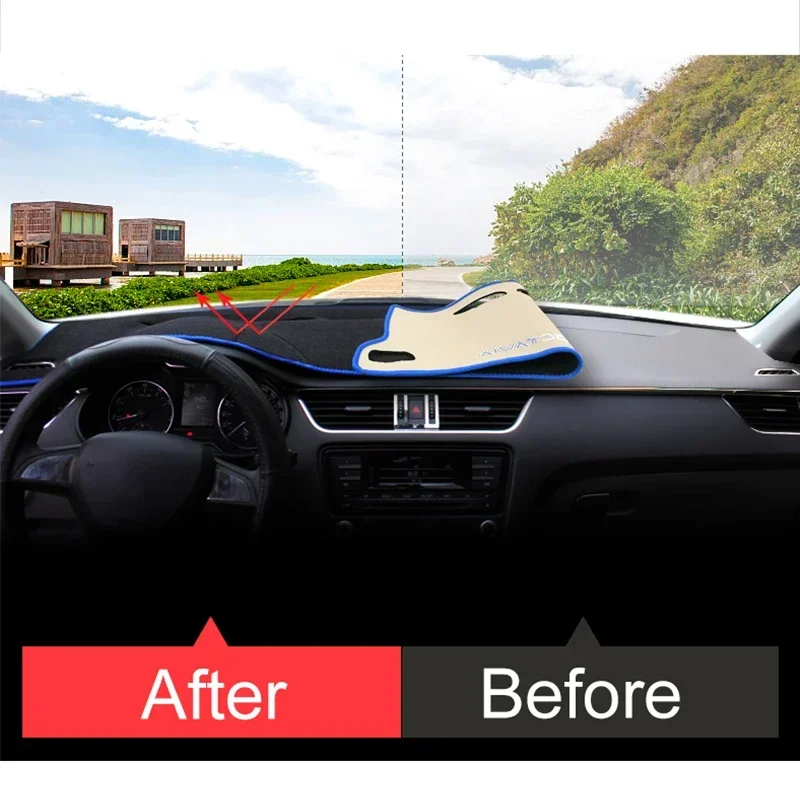 For Skoda Octavia A7 MK3 5E 2015~2020 Car Console Dashboard Cover Sun Shade Sun-proof Anti-UV Protector Mat Interior Accessories