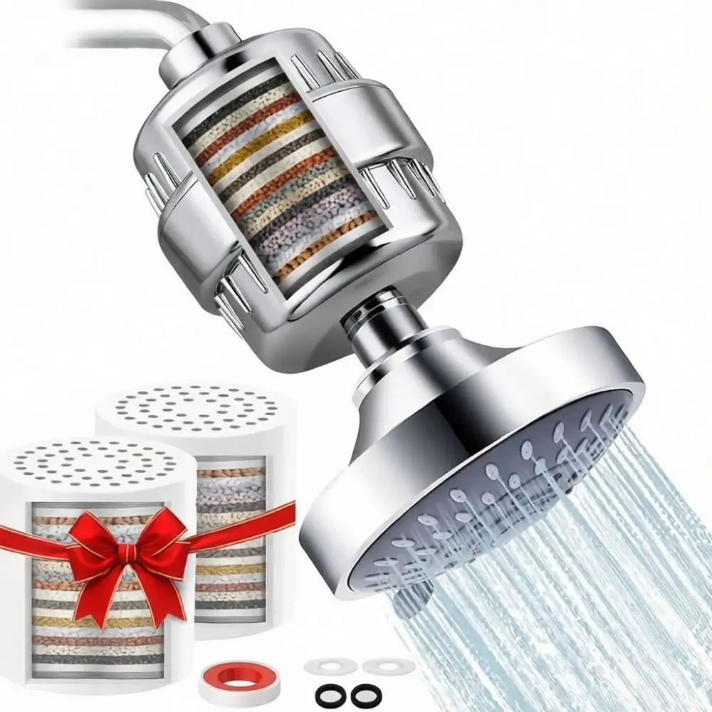 Handheld Shower Head With 20 Stage Filter 5 Spray Settings High Pressure Rainfall Bathroom Sprayer Powerful Spa Nozzle