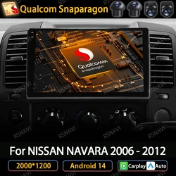 日産ナバラ,カーラジオ,マルチメディアプレーヤー,GPSナビゲーション,4G,wifi,bt,d40,2004-2010用のAndroid14ワイヤレスCarplayビデオプレーヤー