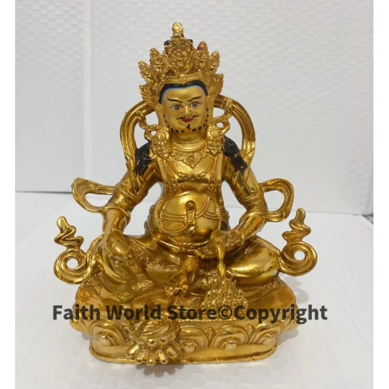 

Wholesale Buddhist supplies Asia Thailand fortune god Jambhala Buddha copper gilding statue bring luck of wealth money GOOD LUCK