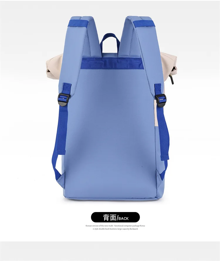 Roll Top Casual Backpack, Large Capacity Business Laptop Bag, Commute Work Backpack for Office & College Students