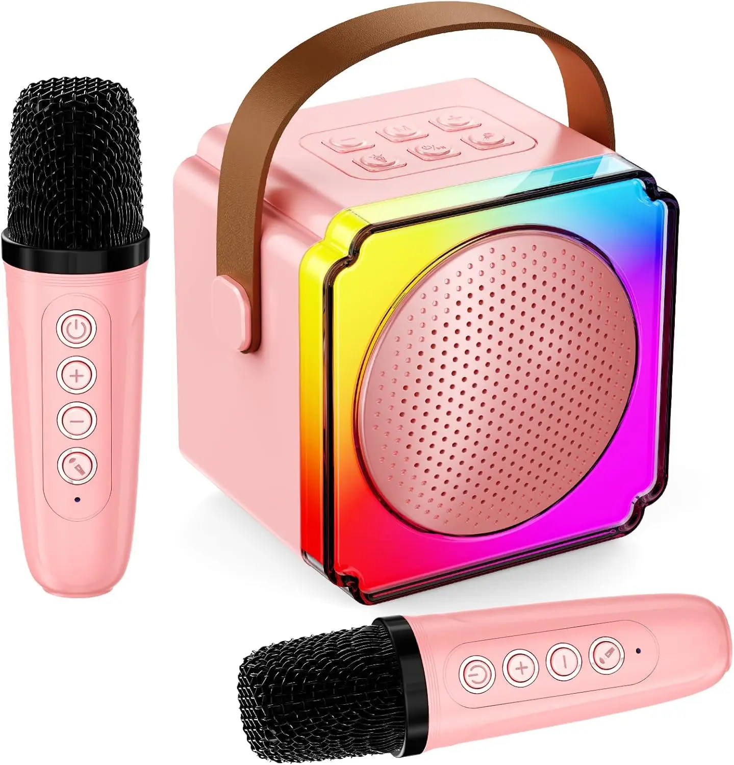 Macchina per karaoke per bambini Altoparlante Bluetooth portatile con microfoni wireless Regali per feste di famiglia di compleanno per ragazze e ragazzi