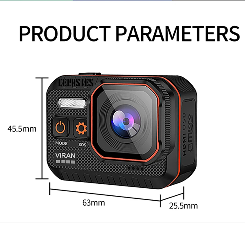 CERASTES Action Camera 4K60FPS wifi Remote Control 30m Waterproof 170° Wide Angle Action Camera Dash Cam Go Sport Camera pro