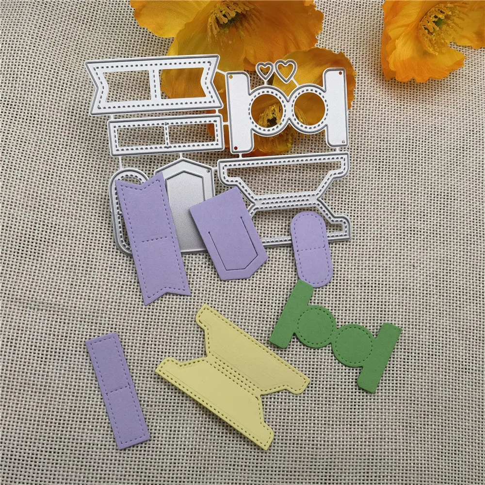 Planner Tabs Frames Metal cutting dies mold Round hole label tag Scrapbook paper craft knife mould blade punch stencils dies