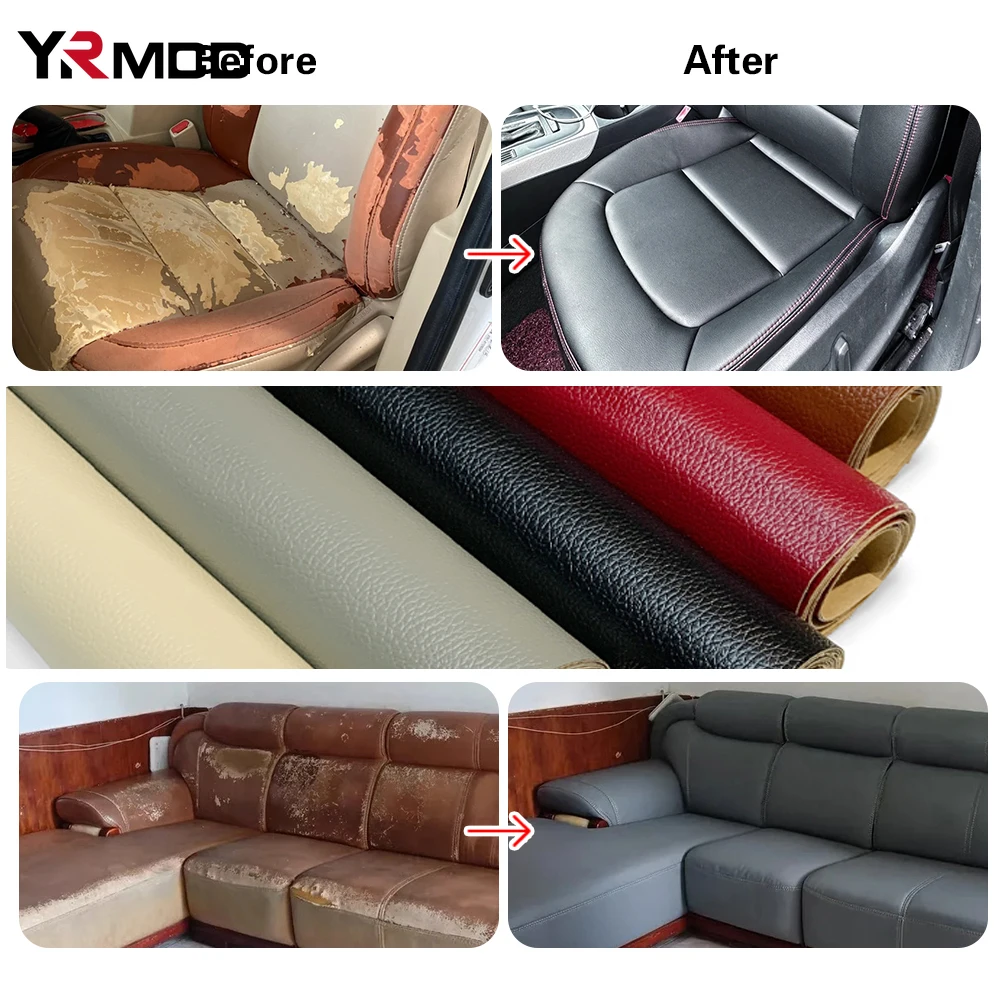 Car Body Film Self Adhesive PU Leather Repair Vinyl Wrap Subsidy Renew Decal for Home Motorcycle Car Seat Sofa Furniture Repair