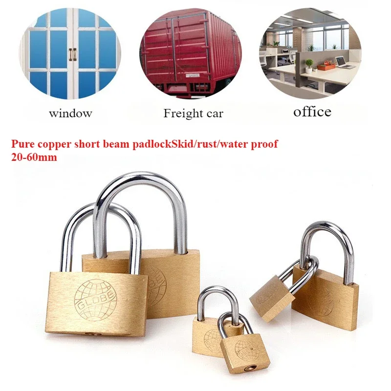 

20mm 25mm 30mm 40mm 50mm Copper Padlock for Suitcase Small Locks for Luggage Case Locker Home Improvement Hardware Include Keys