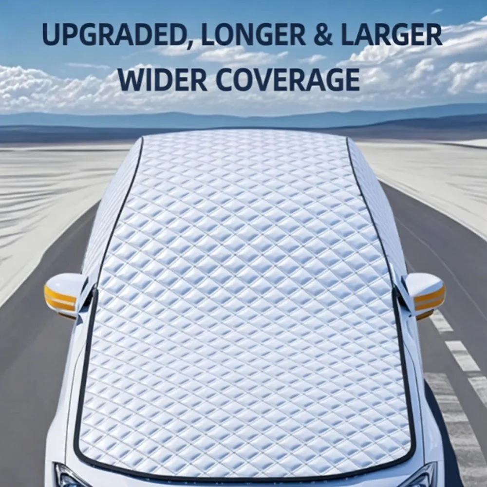 Car Windshield Snow Cover Full Window Sun Shade, Anti-Frost Ice Sun Protection Car Windscreen Shield for SUV Sedan Vehicle
