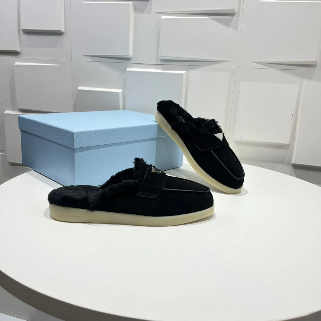 

New women's slippers, made of sheepskin and fur, with fur slippers, size 35-41