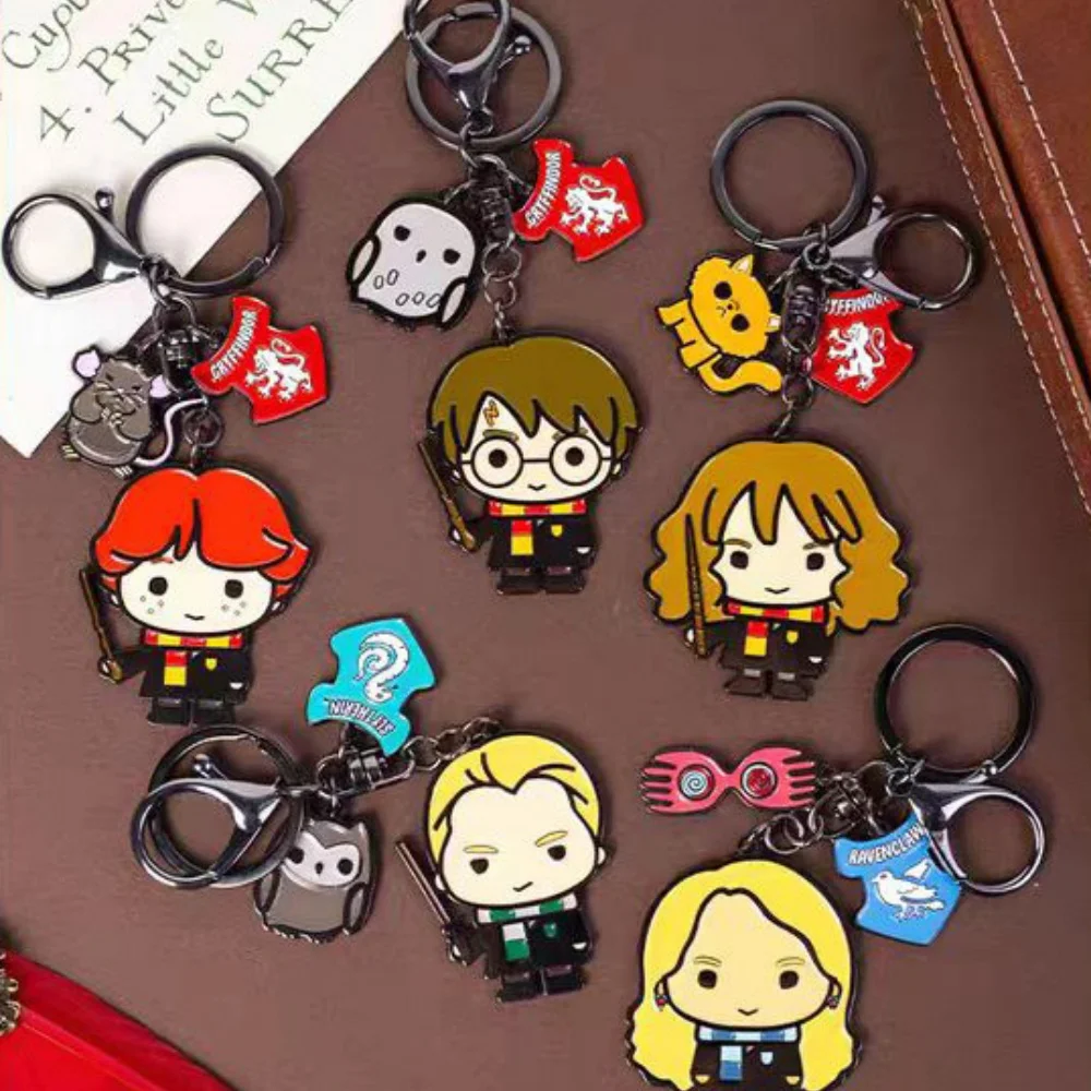 Llavero Original de Hogwarts de Harry Potter, Adorno de Ron y Hermione para Mochila, Estuche de Lápices, Decoración de Llaves, Regalo de Navidad
