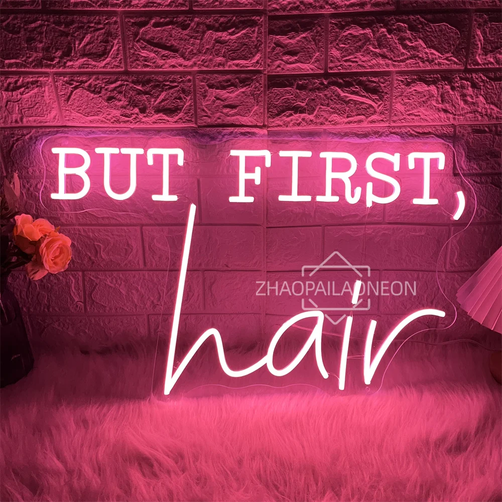 But First Hair Neon Sign Led Lights Beauty Room Wall Decor Hair Dresser's Stop Bedroom Decoration Beauty Solon Neon LED Signs