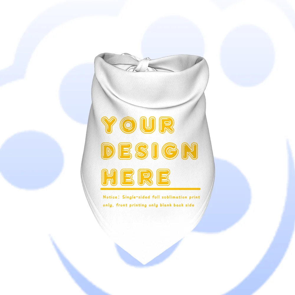 Custom Pet Triangle Bandana DIY Printed Polyester Neck Scarf Personalized Logo Text Washable Soft Accessory for Dogs Cats Gift