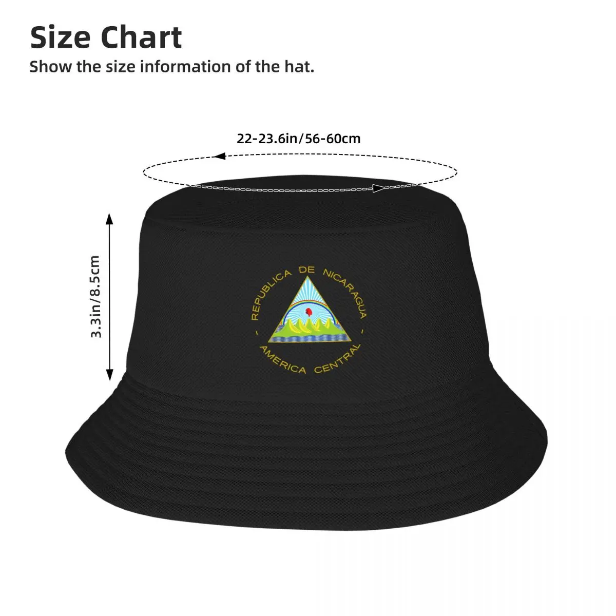 Coat of arms of Nicaragua Bucket Hat Golf New Hat foam party Hat Caps For Men Women's