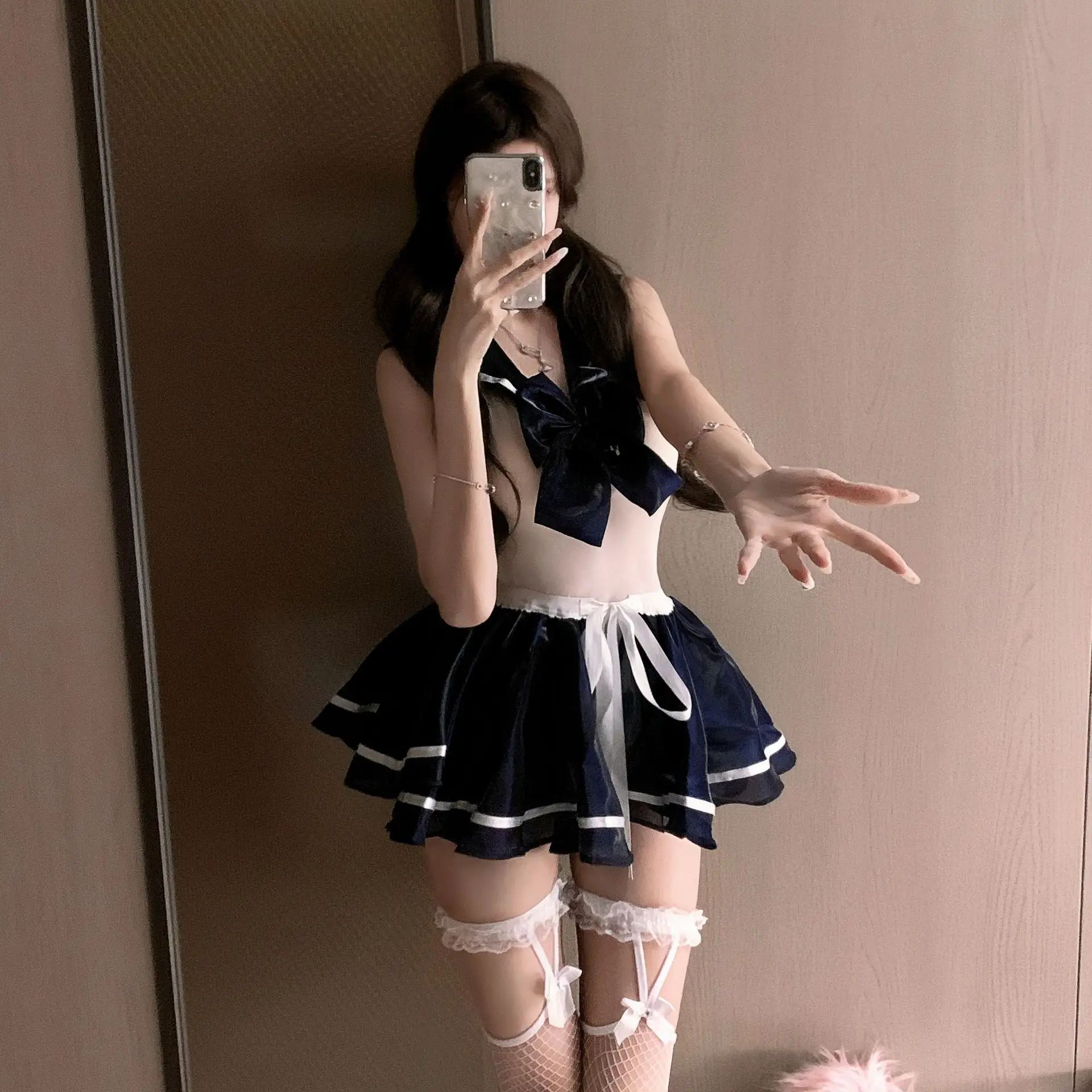 

Sexy Graduation Bachelor Degree Sailor Suit Cosplay Costume Lingerie Set Jumpsuit Bodysuit Adult Role Play Party Halloween