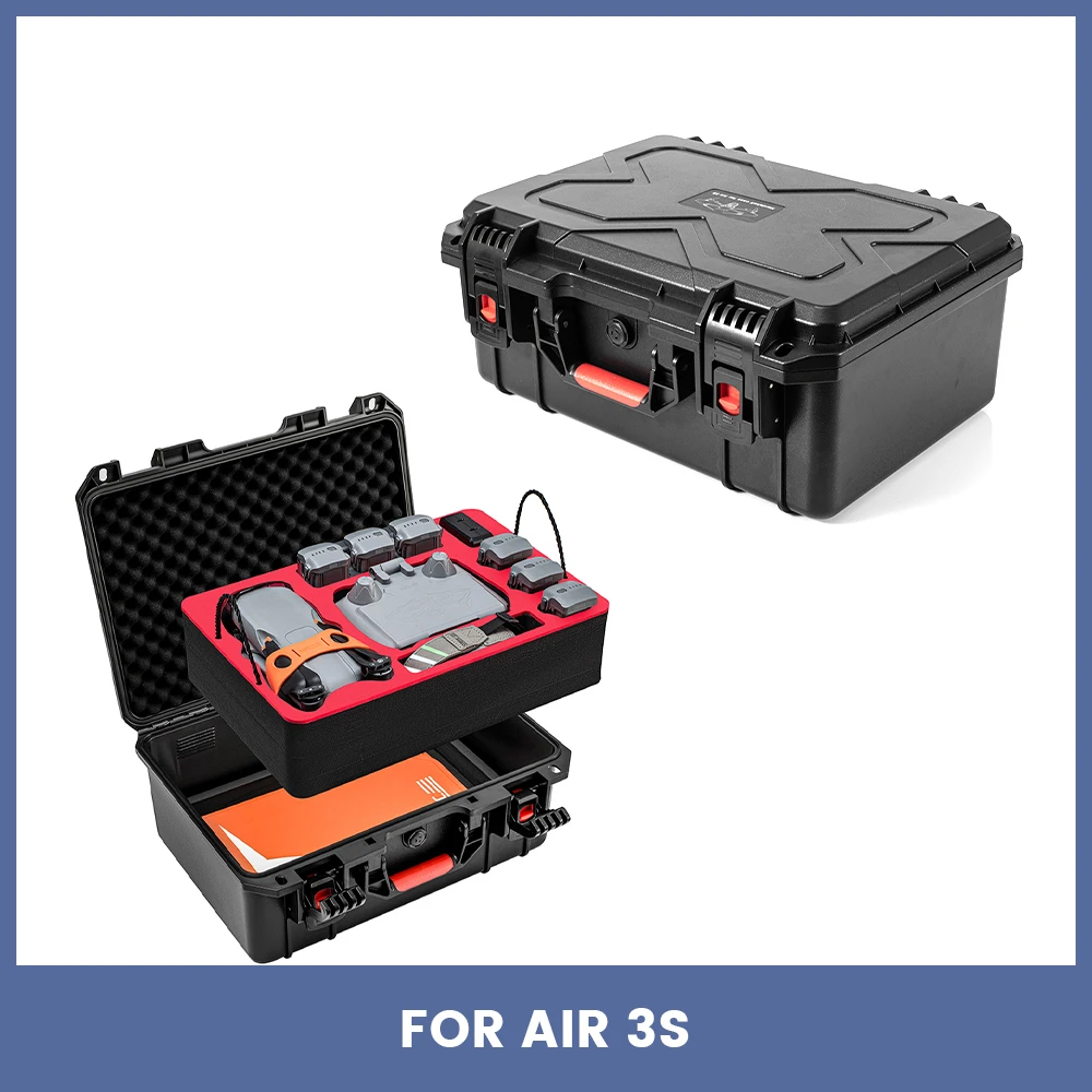 Double-Layer Explosion-Proof Large-Capacity Waterproof Storage Case For DJI AIR 3S/AIR 3 Shock Absorption Case Drone Accessories