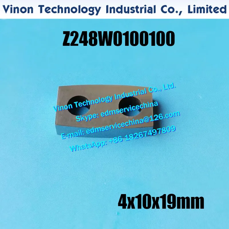 Z248W0100100 Power Feed Contact A002 4x10x19mm, Z248W0/100100 Upper Current supply MA002 for Makino EE-3.ECQ-53 Energizing Plate