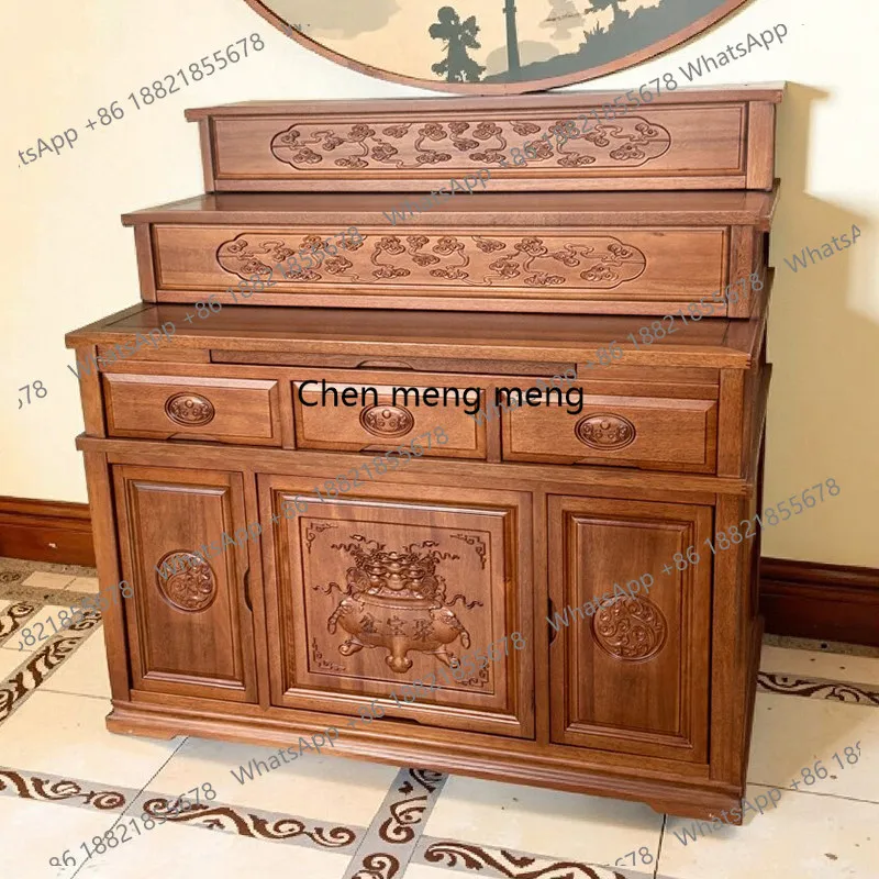 

litang confession table, three-layer statue display cabinet and immortal integrated cabinet, incense altar, land god
